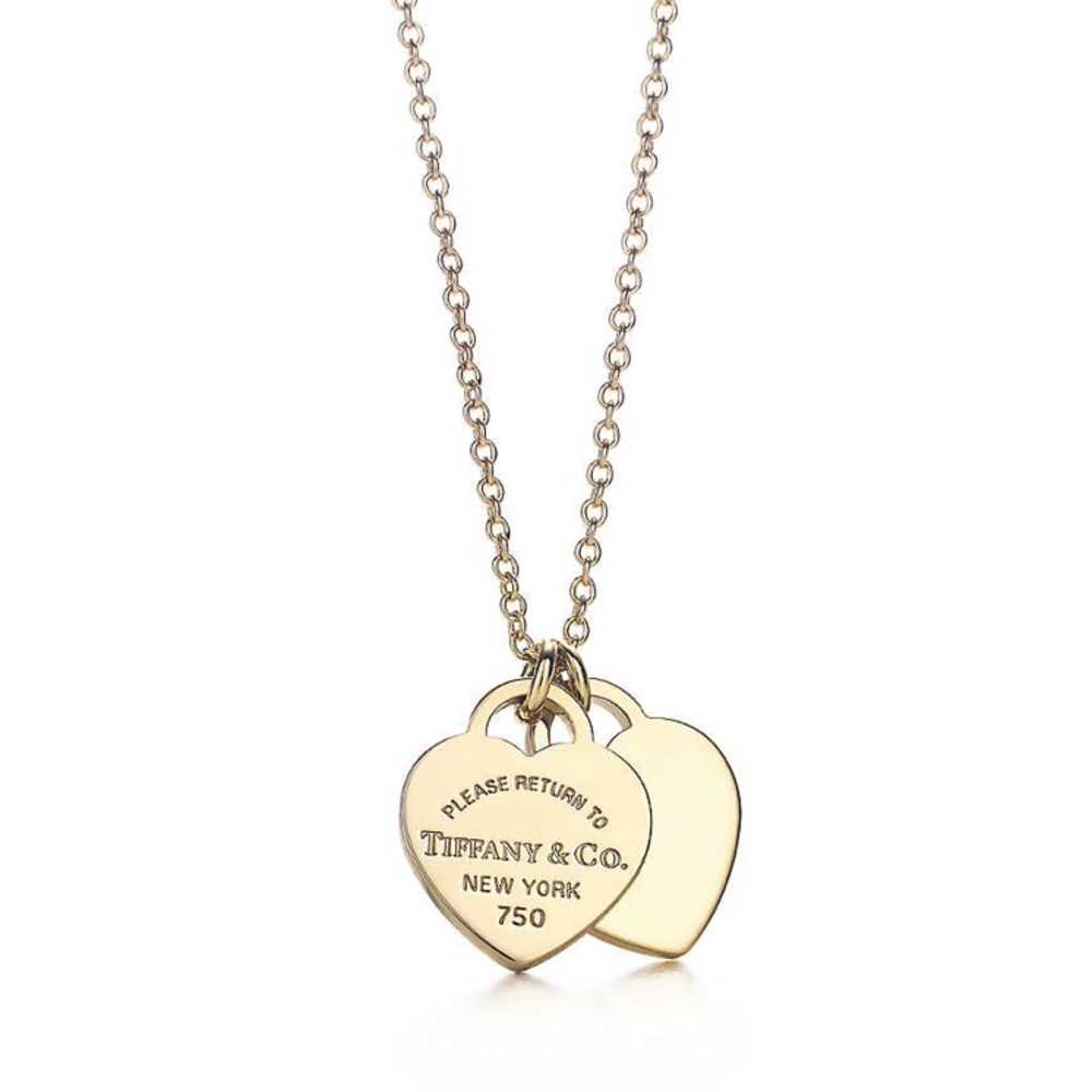 Tiffany Mini Double Heart Tag Necklace